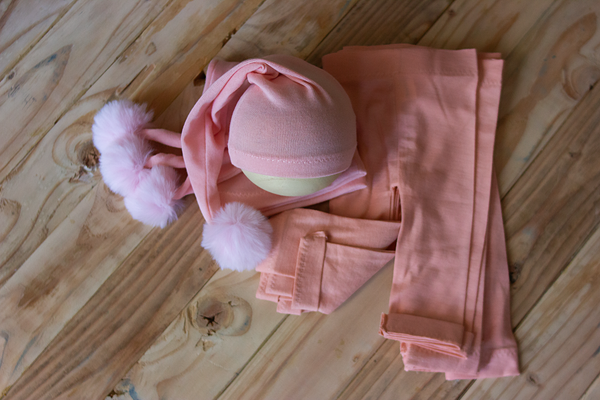 CLEARANCE | blushy peaches sleepy hat/nb pants