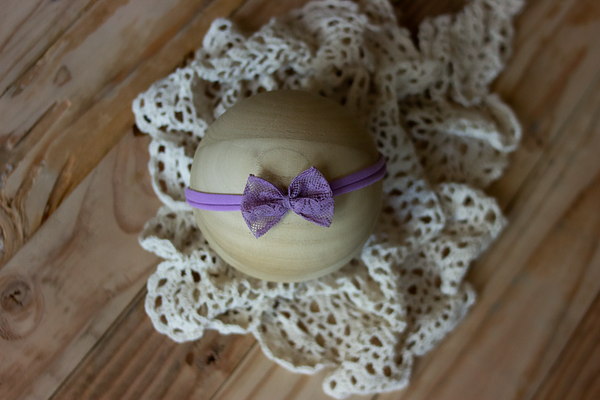 CLEARANCE | lavender lace bow headband