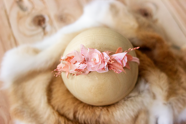 blushing floral headband